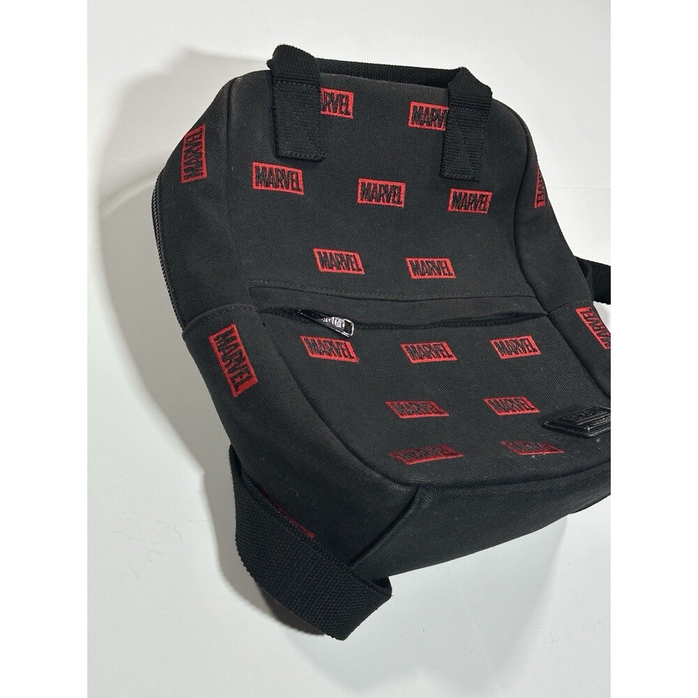 Loungefly Disney Marvel Red Embroidered Black Canvas Square Backpack Bag Pack - Picture 5 of 12